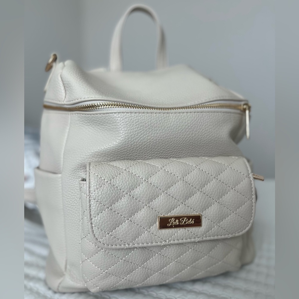 Luli Bebe Monaco Chic Beige Diaper Bag for Women